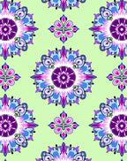 Vibrant Violet Swirl Floral Pattern Rug