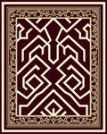 Regal Burgundy Gold Geometric Design Rug