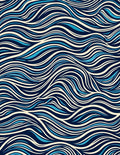 Modern Blue Cream Wave Pattern Rug