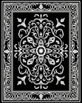 Ornate Black White Mandala Design Rug