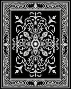 Ornate Black White Mandala Design Rug