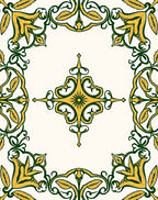 Ornate Floral Leaf Pattern Rug