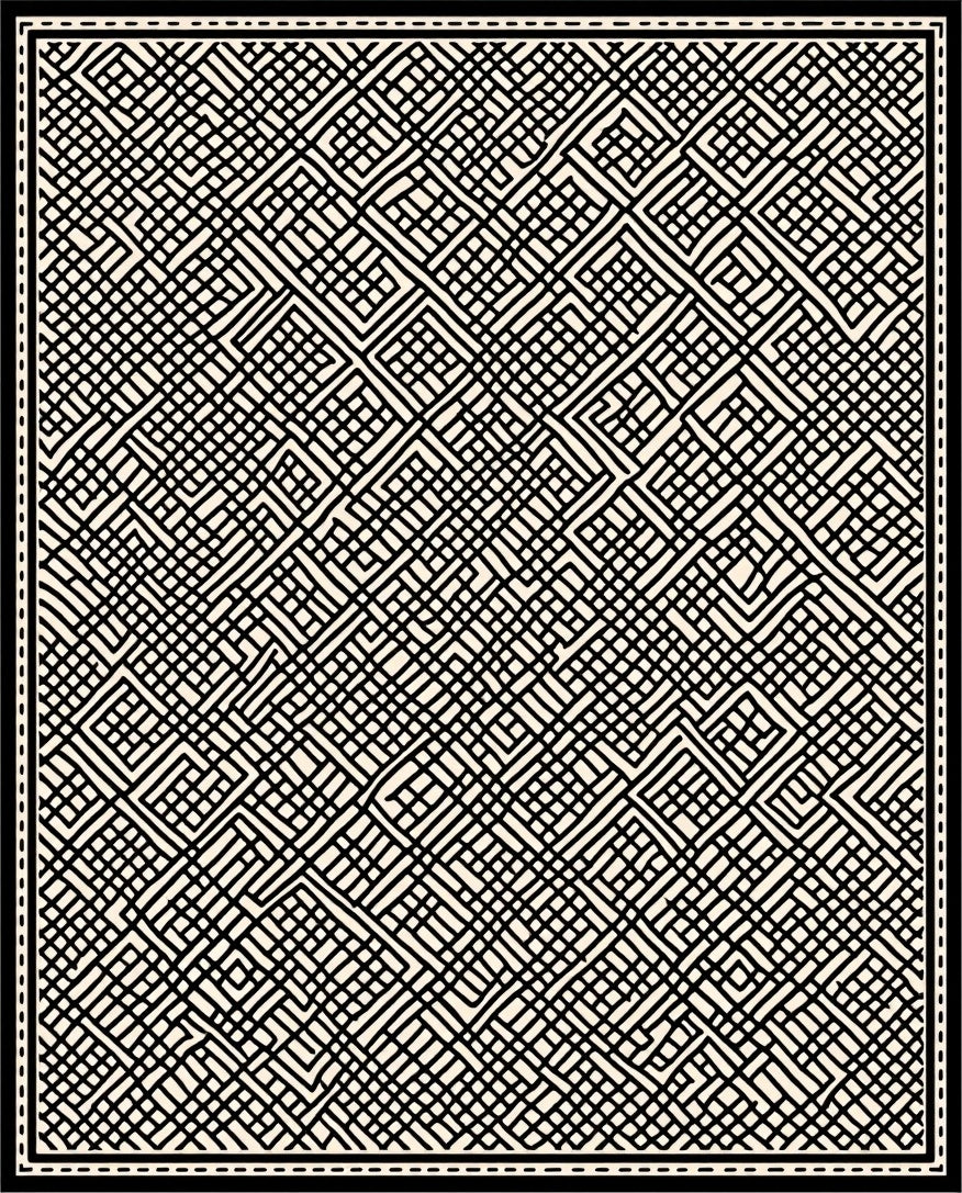 Abstract Lines Geometric Pattern Rug