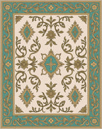 Vintage Floral Bordered Mandala Rug