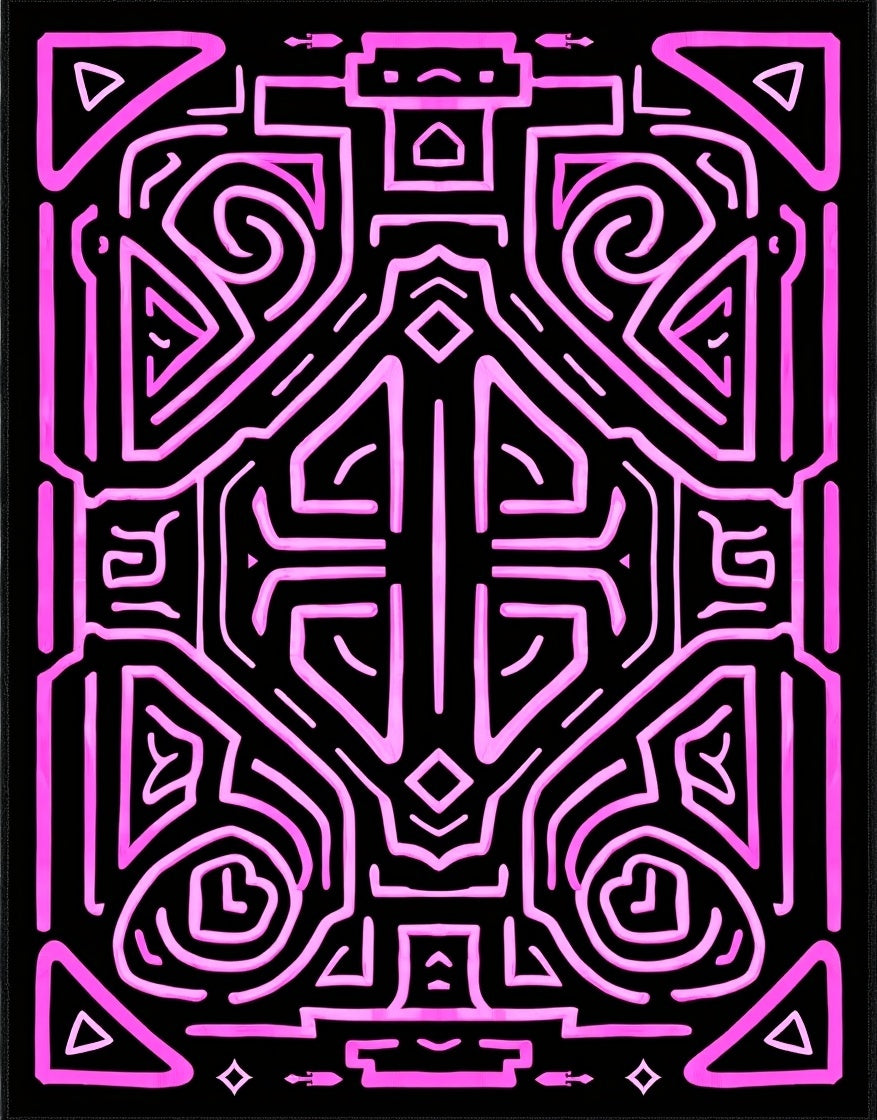 Pink Geometric Abstract Art Rug