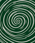 Dark Green Spiral Pattern Rug