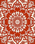 Mandala Inspired Intricate Red Design Rug