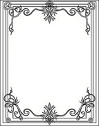 Art Nouveau Black Floral Border Design Rug