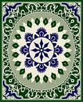 Intricate Floral medallion Border Rug