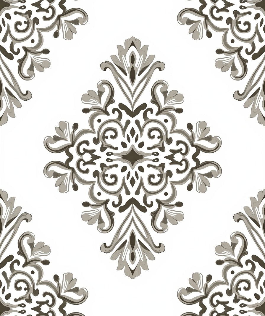 Traditional Floral Damask Pattern Rug
