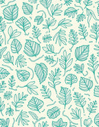 Teal Leaf Pattern Delightful Design Rug