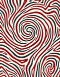 Crimson Navy Swirl Animal Print Rug