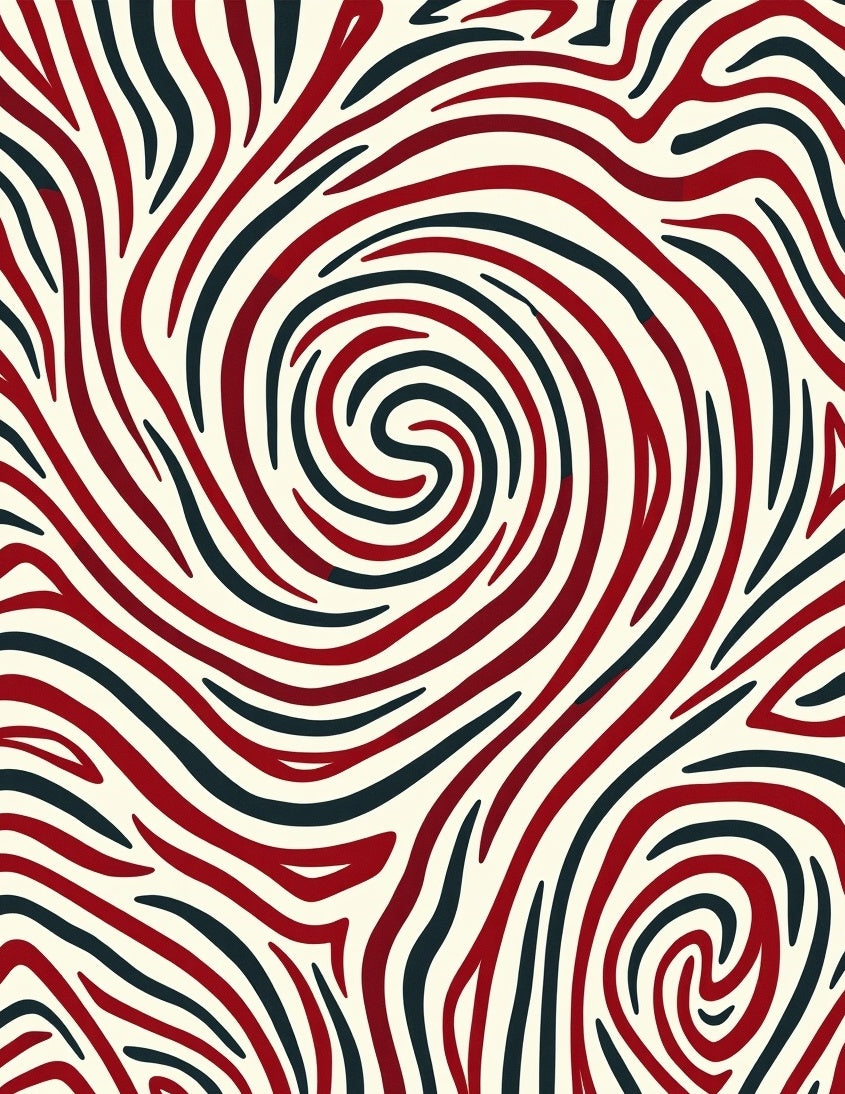 Crimson Navy Swirl Animal Print Rug