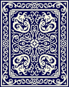 Ornate Classic Cream Blue Medallion Rug