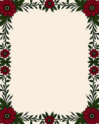Red Floral Vine Patterned Rug