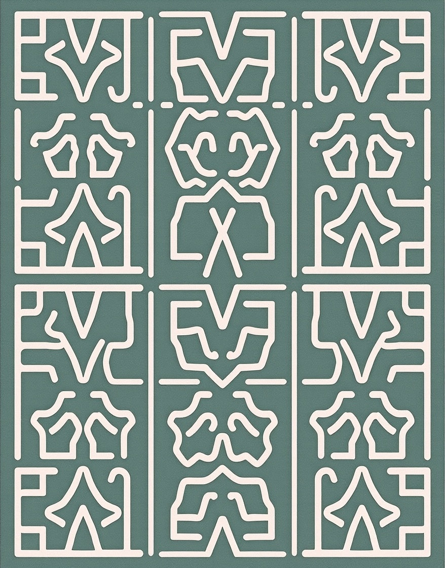 Abstract Geometric Line Art Pattern Rug