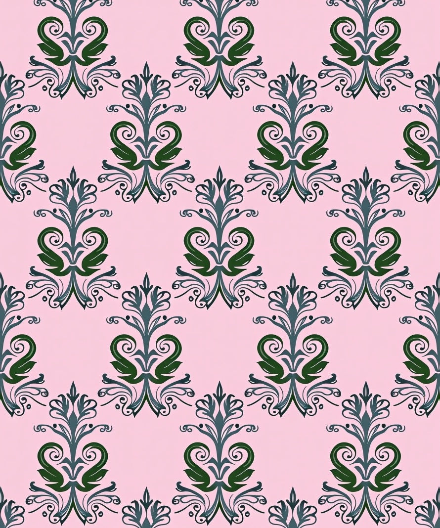 Ornate Floral Swirl Pattern Design Rug