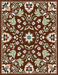 Ornate Floral Vines Detailed Rug