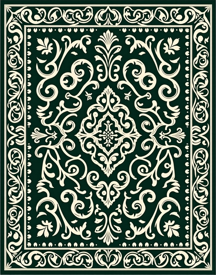 Classic Floral Scroll Pattern Rug
