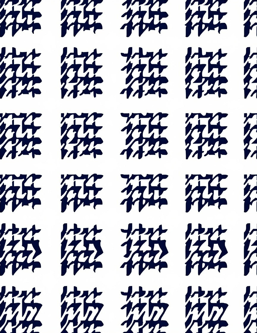 Classic Houndstooth Patterned Rug
