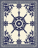 Intricate Floral And Starburst Medallion Rug