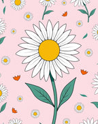 Daisy Pattern With Happy Vibe Rug