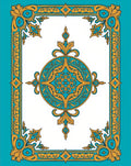 Ornate Teal and Gold Mandala Rug