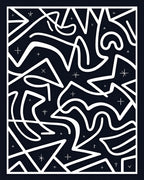 Abstract Swirl Geometric Star Pattern Rug