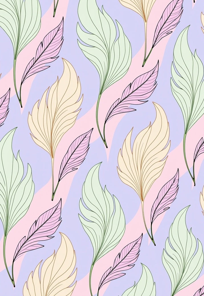 Pastel Feather Pattern Rug