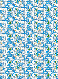 Abstract Blue Organic Pattern Rug