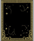 Celestial Constellation Black Gold Rug