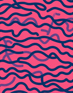 Wavy Blue And Purple Lines Rug