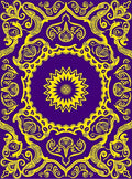Purple And Yellow Intricate Mandala Rug