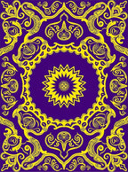 Purple And Yellow Intricate Mandala Rug