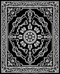 Intricate Black and White Floral Medallion Rug