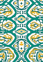 Teal Yellow Abstract Pattern Rug