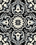 Intricate Scrollwork Floral Damask Pattern Rug