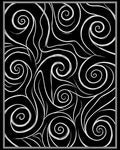 Dramatic Black White Swirl Pattern Rug