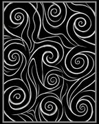 Dramatic Black White Swirl Pattern Rug