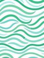 Cool Mint Green Wave Pattern Rug