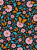Vibrant Butterfly Flower Pattern Rug