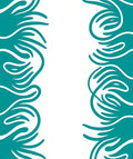 Teal Swirl Abstract Border Design Rug