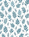 Teal Leaf Pattern Design Rug