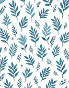 Teal Leaf Pattern Design Rug