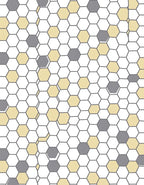 Yellow Grey Geometric Hexagons Pattern Rug