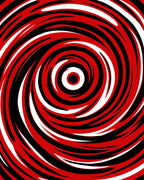 Bold Red Black White Swirl Pattern Rug