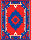 Bold Geometric Sunburst Pattern Rug