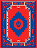 Bold Geometric Sunburst Pattern Rug