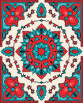 Bold Floral Mandala With Stars Rug