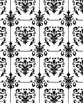Classic Damask Floral Black White Pattern Rug
